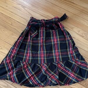 J Crew Classic Tartan Plaid Skirt Midi Size 4